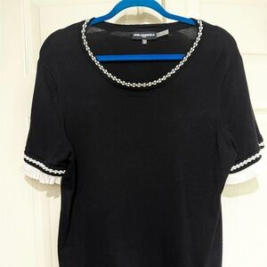 Karl Lagerfeld Black Top with white Accents
